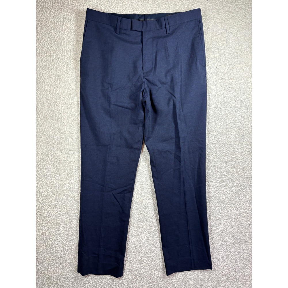 Banana Republic Men Pants 34x32 Navy Slim Fit Marzotto Fine Italian Wool Dress